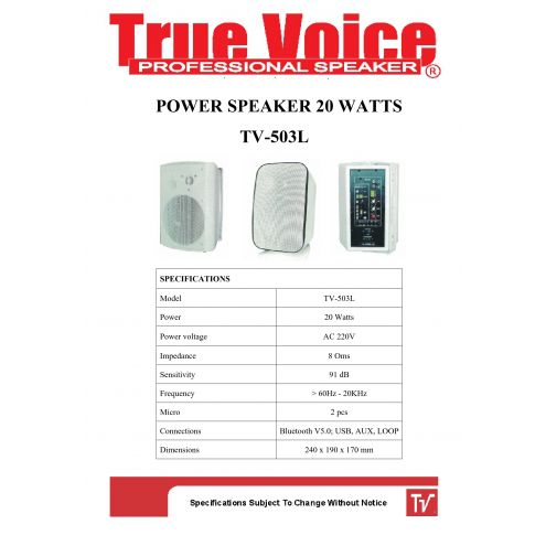 Loa tích hợp công suất 20 Watts Truevoice-VN