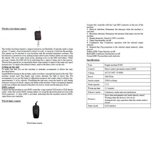 MÁY TẠO KHÓI FOGGER MACHINE F1800-LD LIGHTING-CHINA