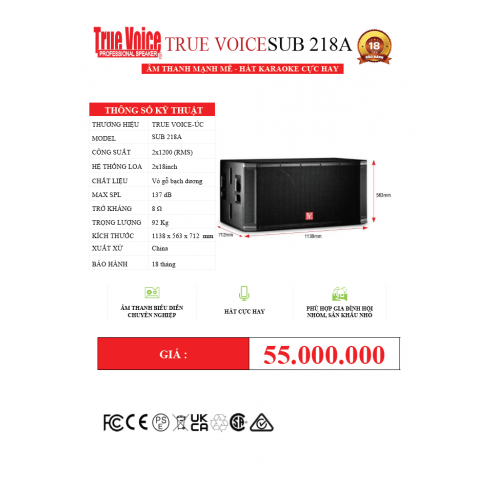 Subwoofer TV-SUB218A