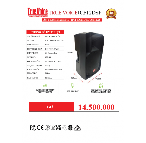 Loa monitor liền công suất JCF12DSP - JCF15DSP