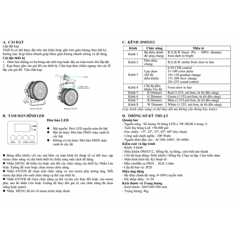 Đèn LED PAR 54x3W LD354
