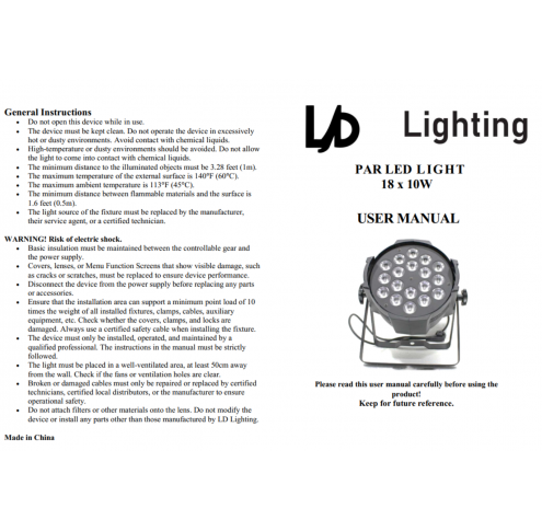Đèn PAR LED 18X10W